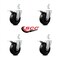Service Caster 4 Inch Soft Rubber Wheel Swivel 7/8 Inch Square Stem Caster Set Total Lock Brake SCC-SQTTL20S414-SRS-78-4 - alternate 2